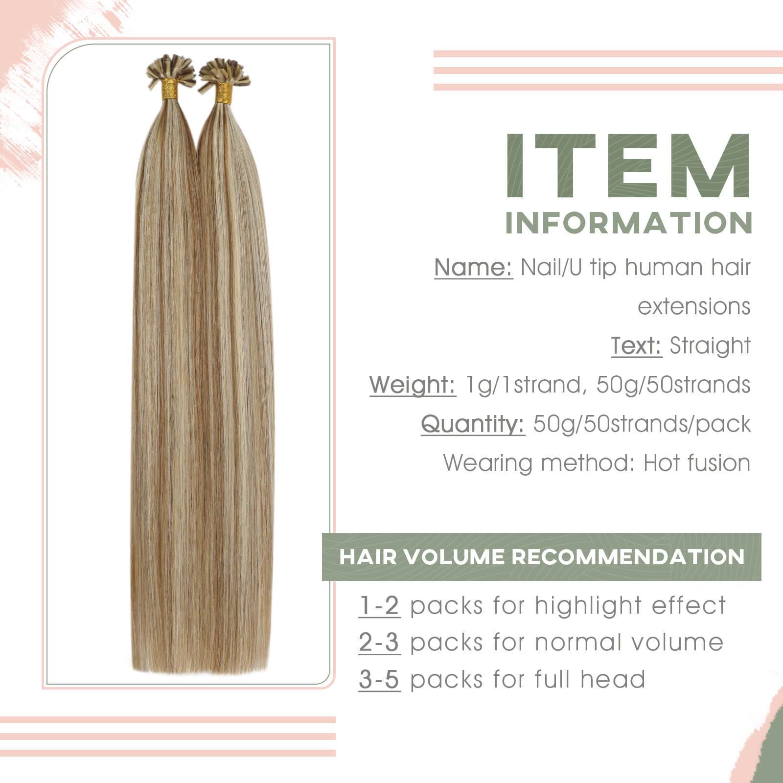 U Tip Hair Extension Fusion Remy Hair