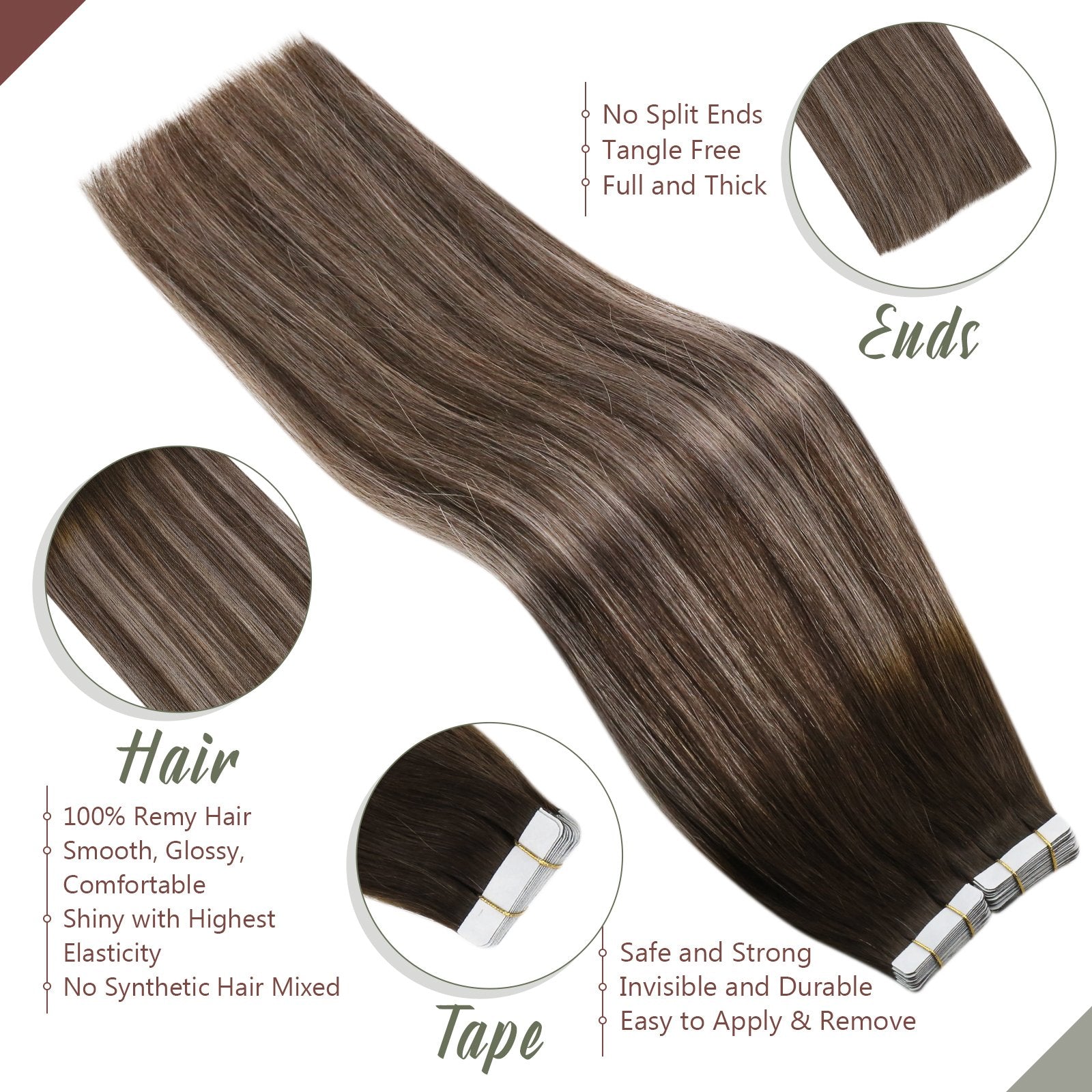 Glue in Hair Extensions Human Hair