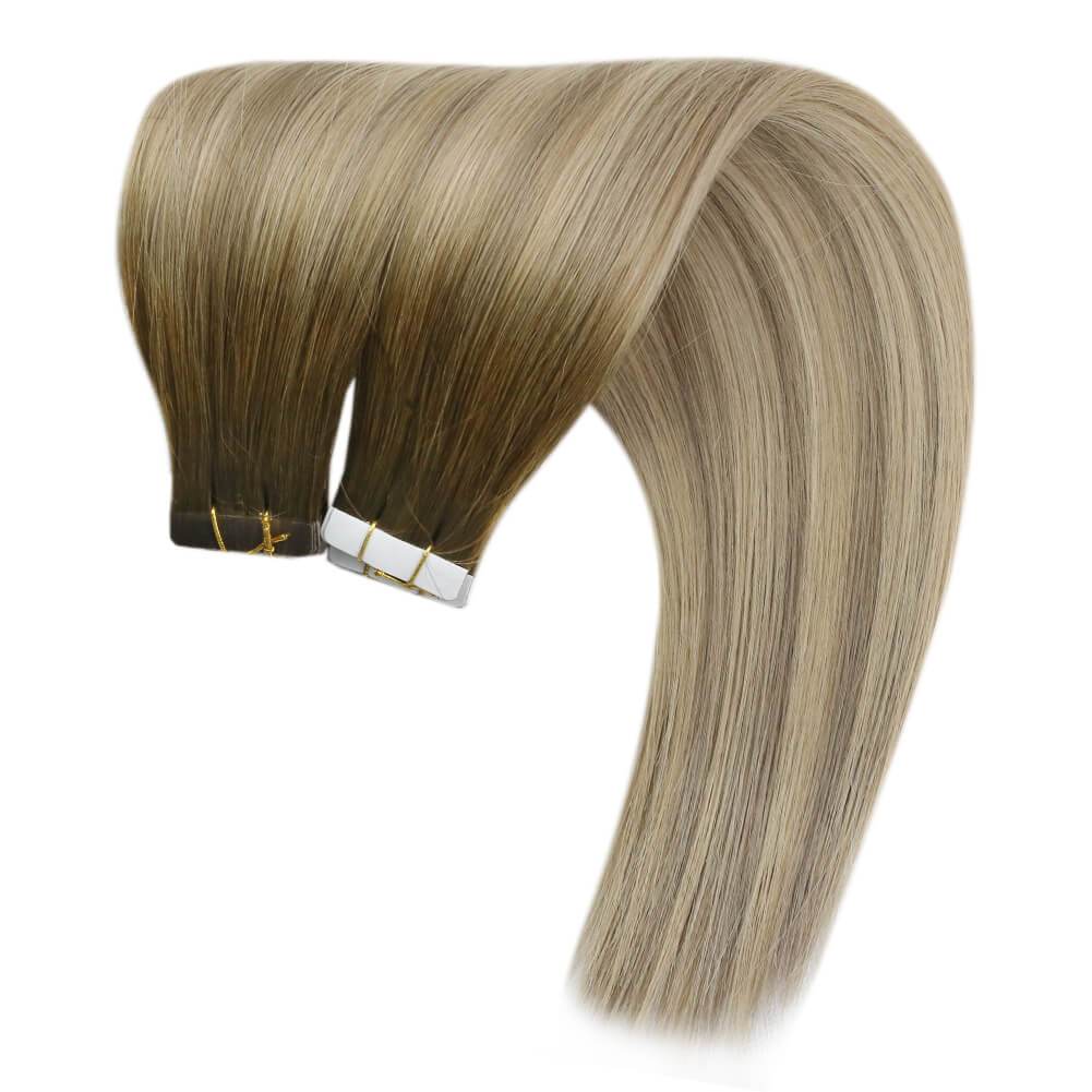 brown balayage tape in hair extensions