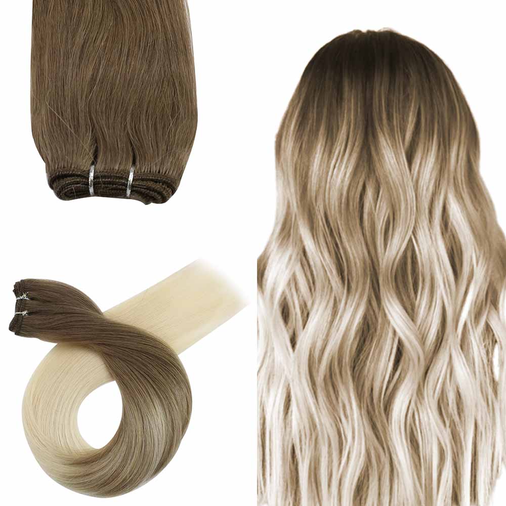 virgin hair weft bundles balayage color
