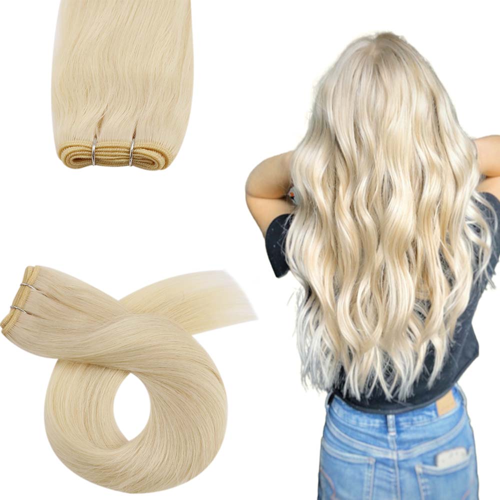 blonde hair extensions weft human hair