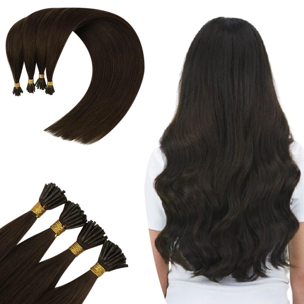 Virgin Hair Brown I Tip Hair Pre-Bonded Hair Extensions 2