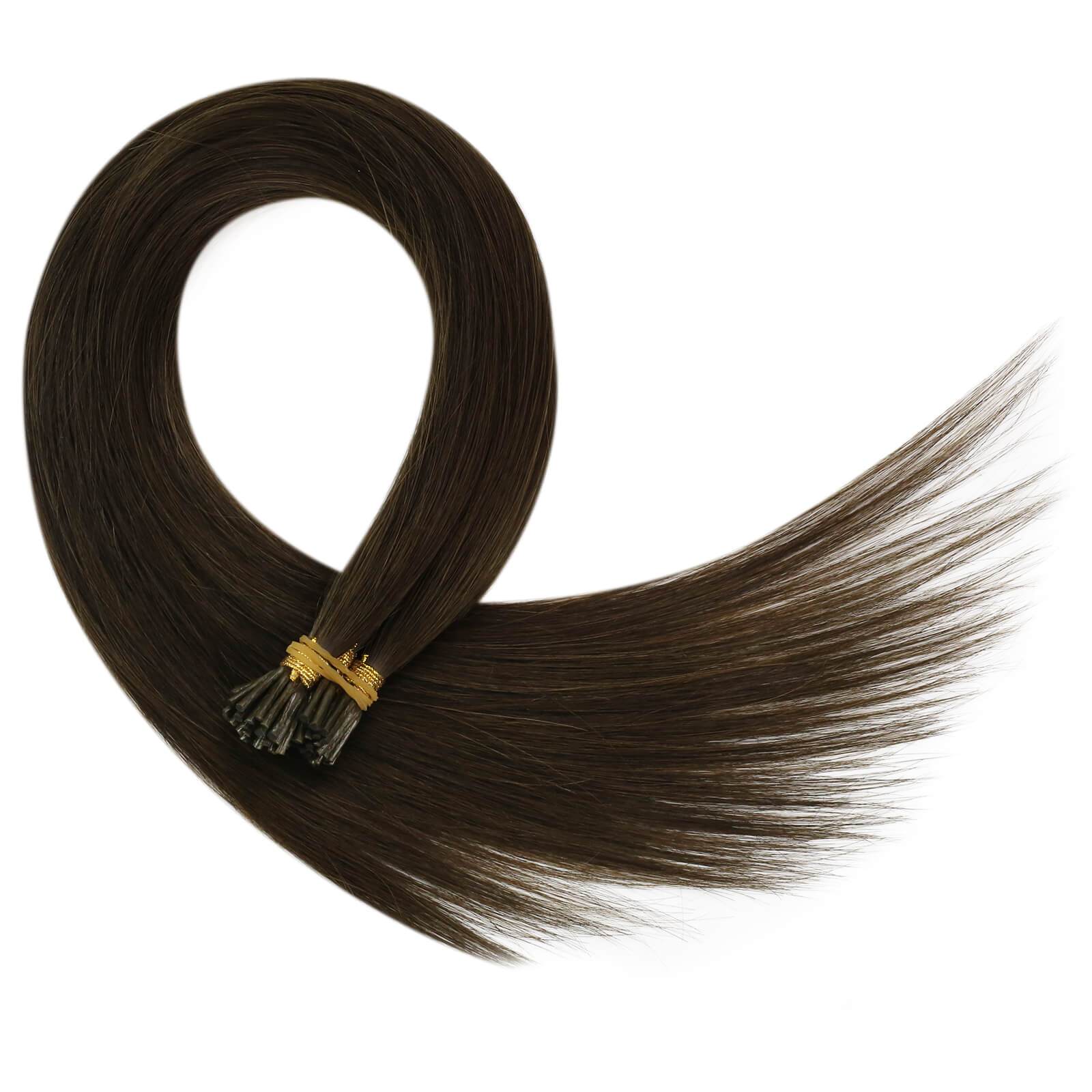 Hair Extensions Virgin Hair Brown I Tip Hair 2