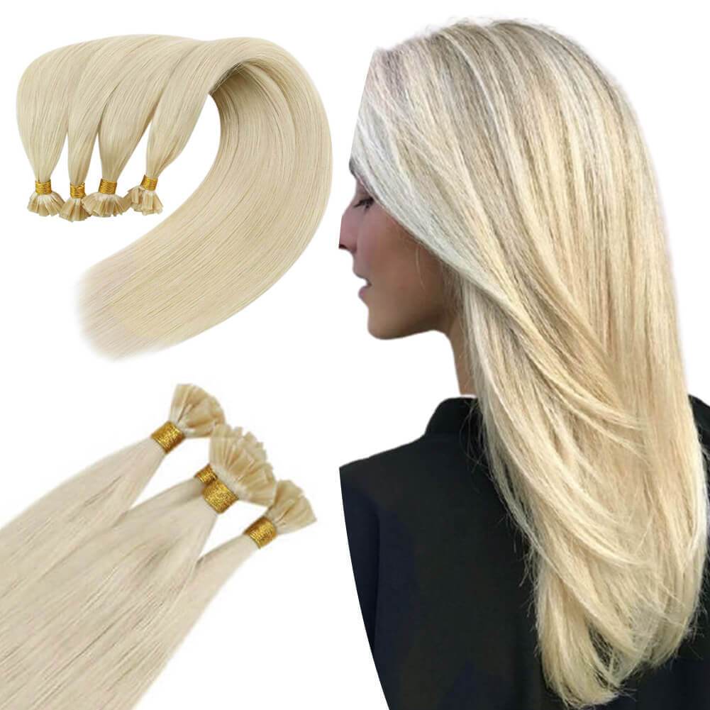 Hair U-tip Fusion Best Virgin Hair Extensions Virgin Platinum Blonde 60