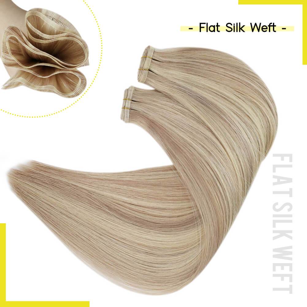 Virgin Hair Flat Silk Hair Weft 