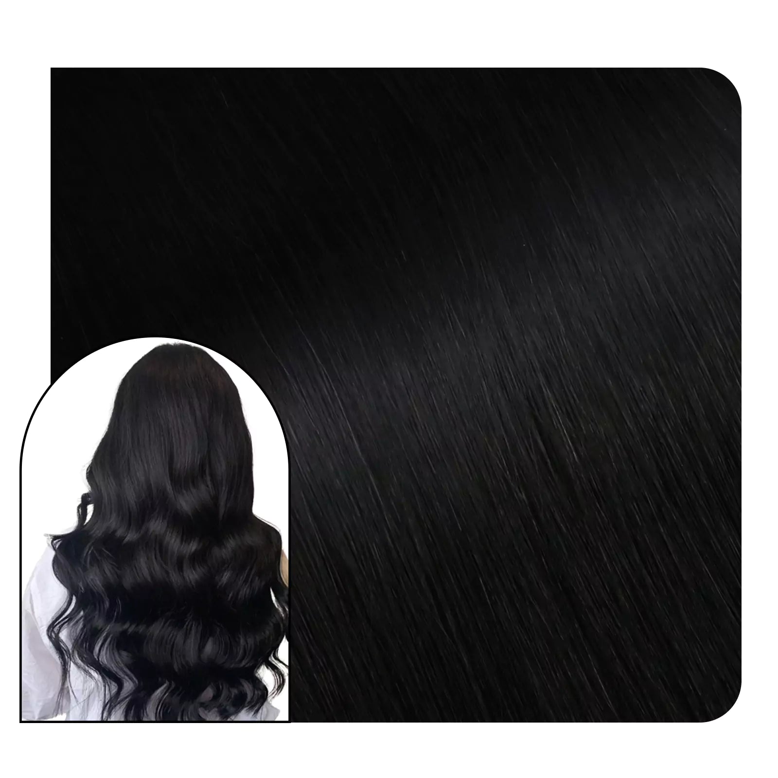 Quality K tip Extensions Real Human Hair Jet Black