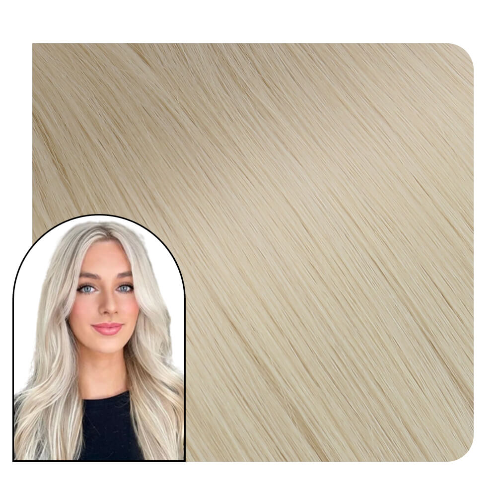 [Virgin+] Hair Weave Style Sew in Blonde Hybrid Weft Silky Straight #1000