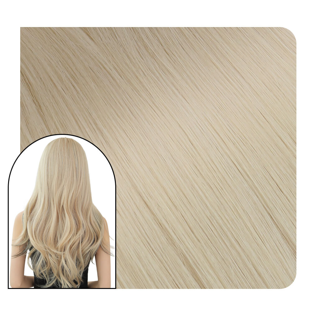 [Virgin+] Human Hair U-tip Fusion Quality Virgin Extensions Pure Blonde #1000