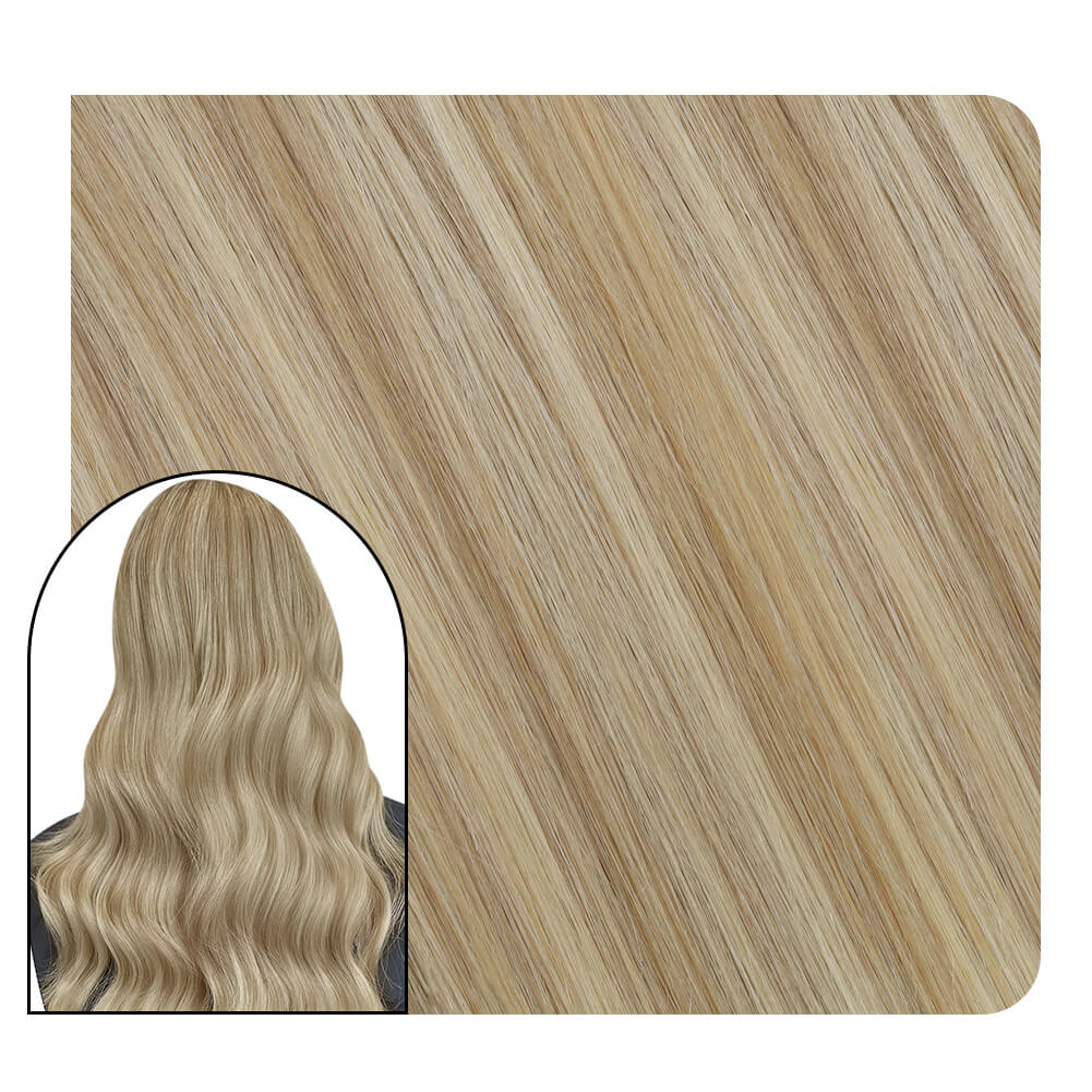 mocro ring fusion hair extensions highlight blonde #16/22
