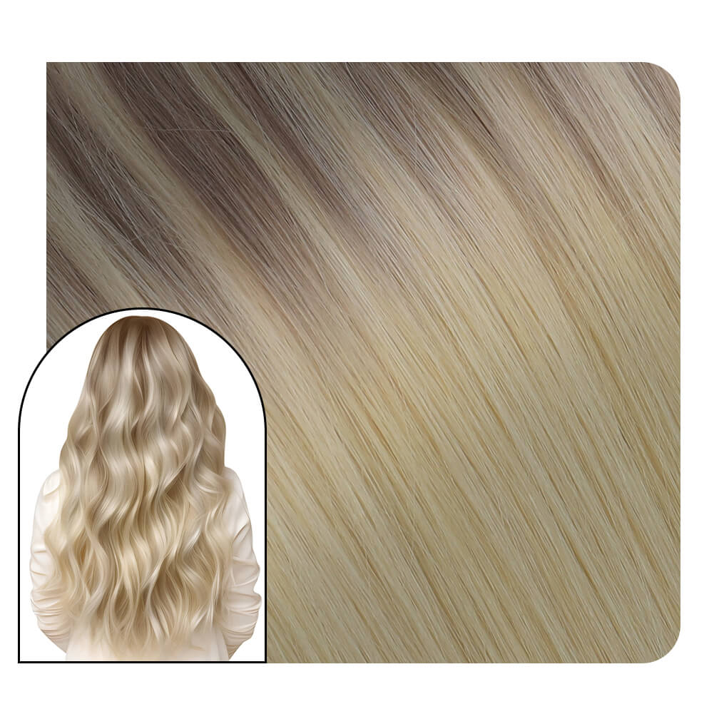 Balayage Blonde Full Cuticle Virgin Hand-tied Real Human Hair Weft #18/22/60