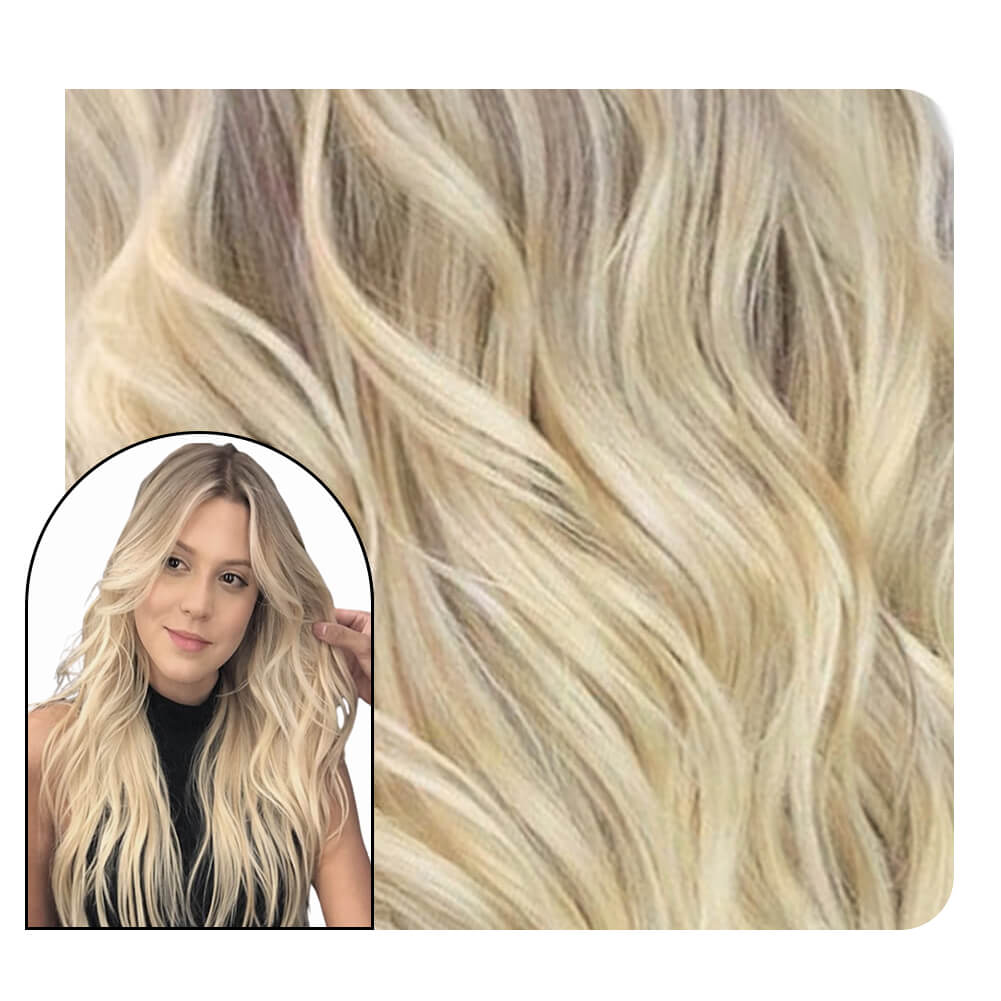 [Pre-sale][Virgin+] Wavy Seamless Injection Tape in Extensions Balayage Blonde 10Pcs #18/22/60