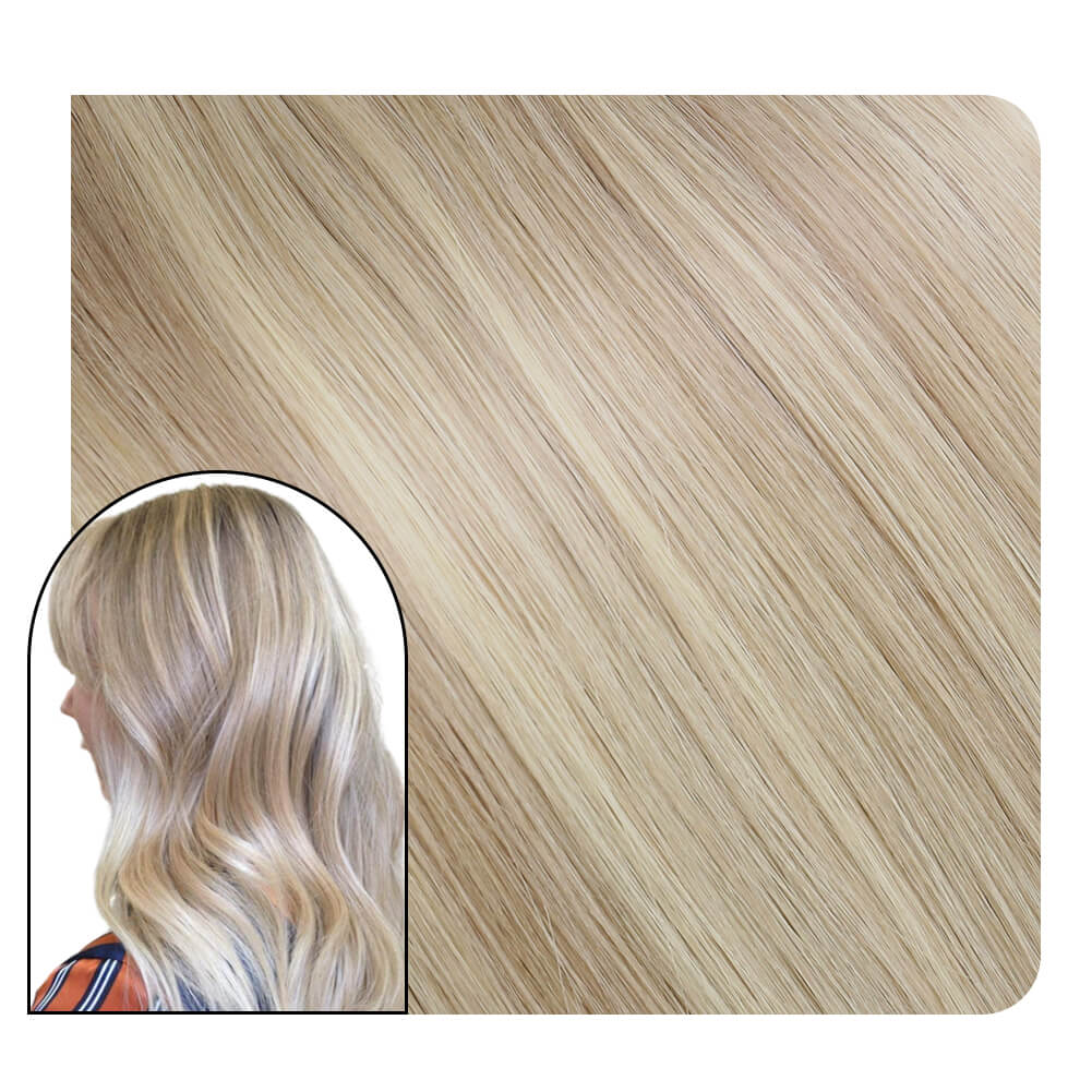 Real Human Itip Hair Extensions Virgin Ash Blonde with Blonde