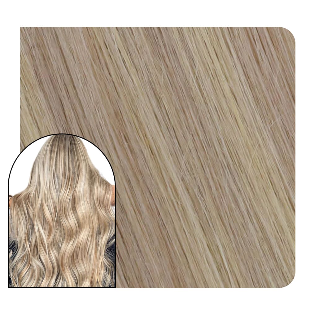 Weft Hair Extensions Sew in Two Blonde Colors 100% Human Hair #18/613