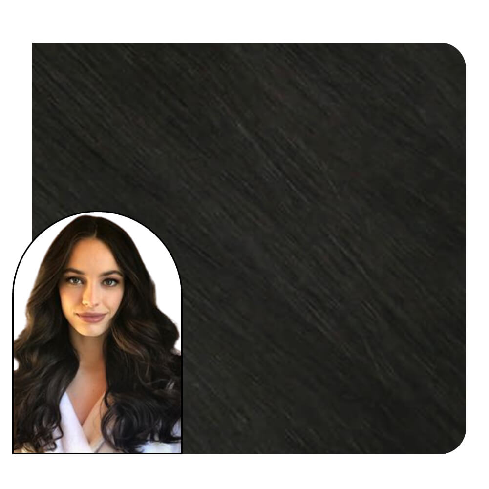 [Virgin+] Invisible Seamless Injected Tape in Hair Extensions Off Black #1B