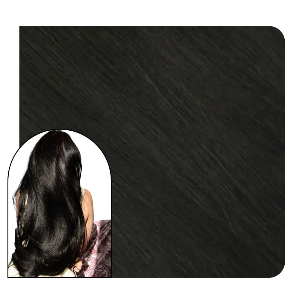 Virgin Invisible Seamless Injected Tape in Hair Extensions Off Black #1B