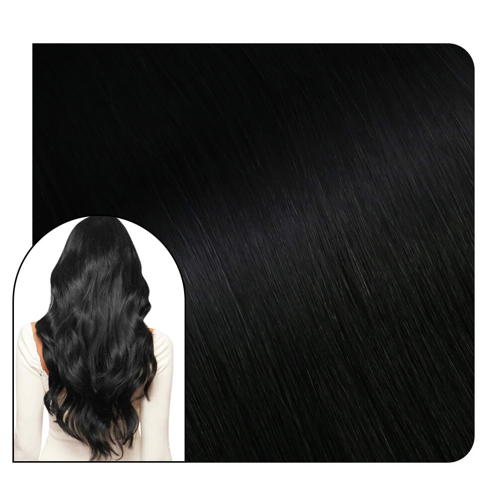 [Virgin+] I Tip Hair Extensions Quality Virgin Hair Keratin Jet Black #1