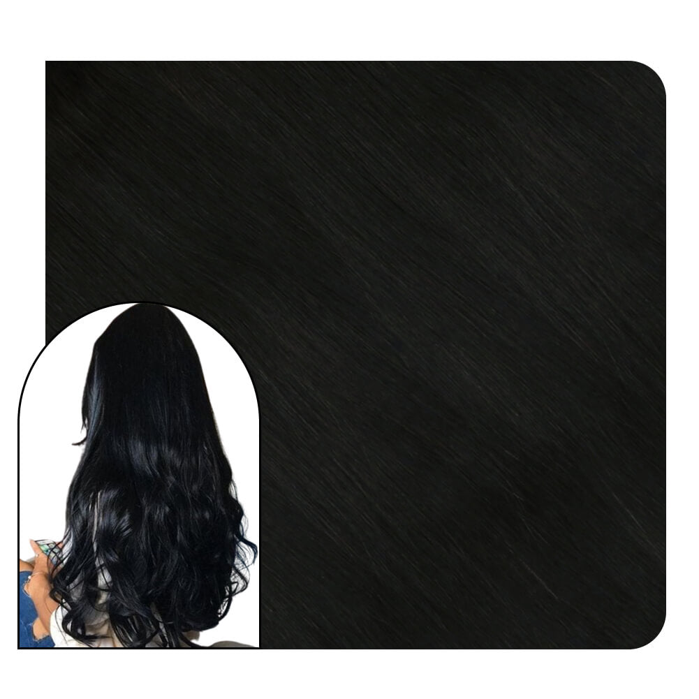  Invisible Seamless Injection Tape Hair Extensions Jet Black