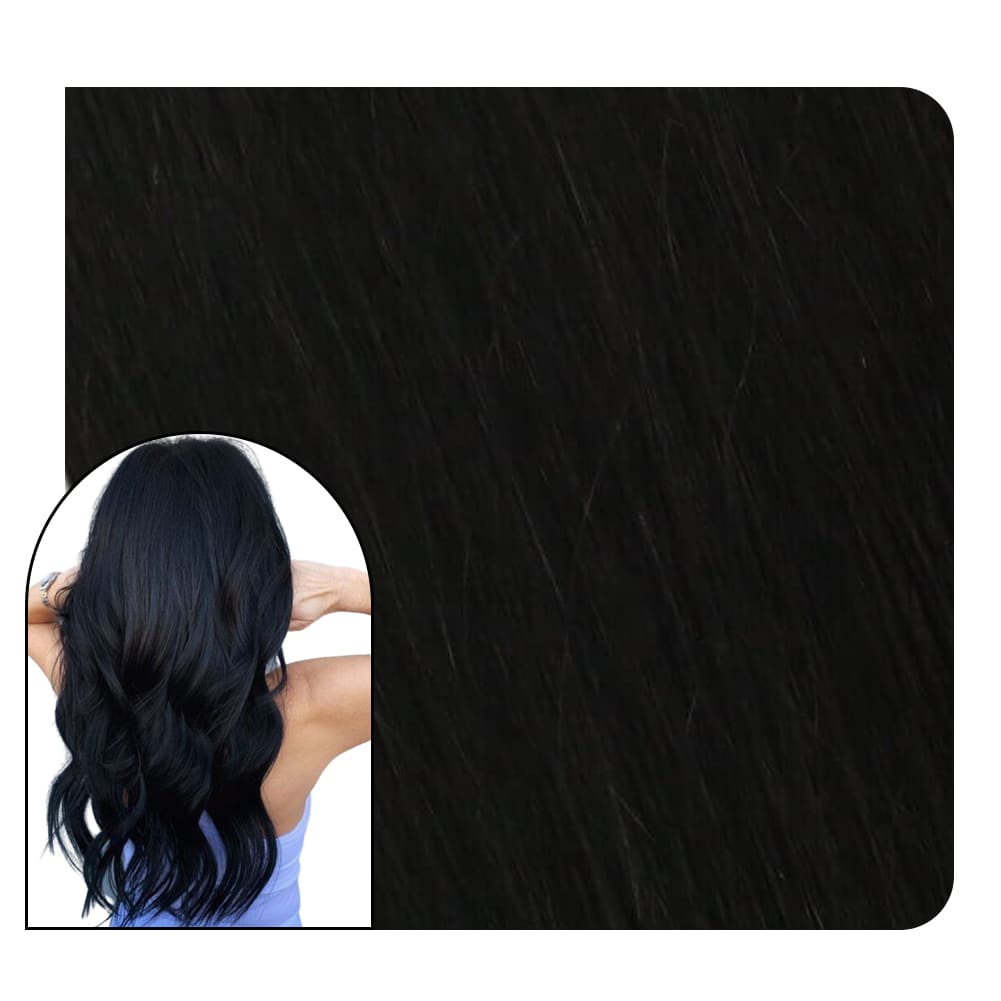 Hair Weave Style Sew in Off Black Color Remy Human Hair #1b