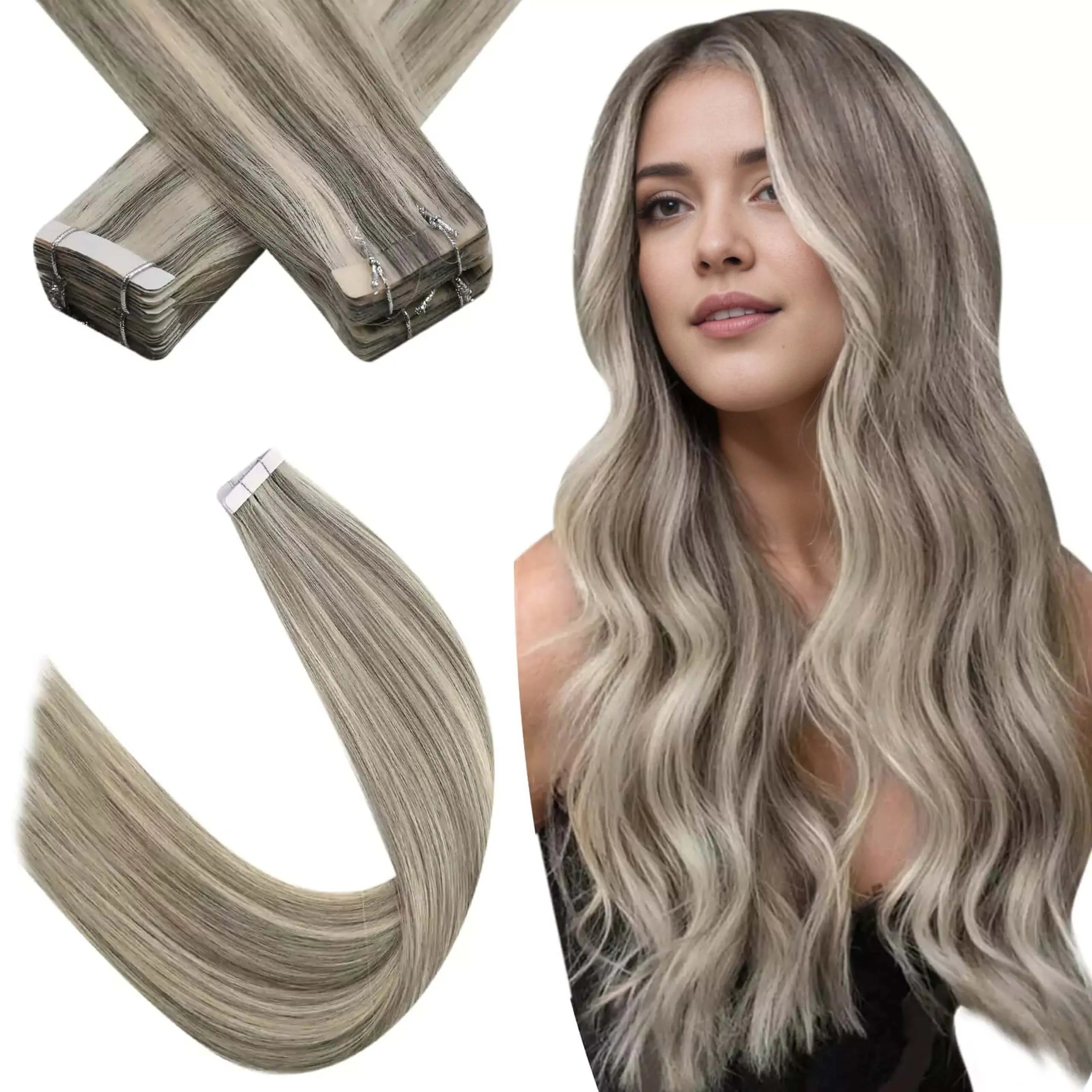 Seamless Tape in Extensions 100% Human Hair Balayage Color