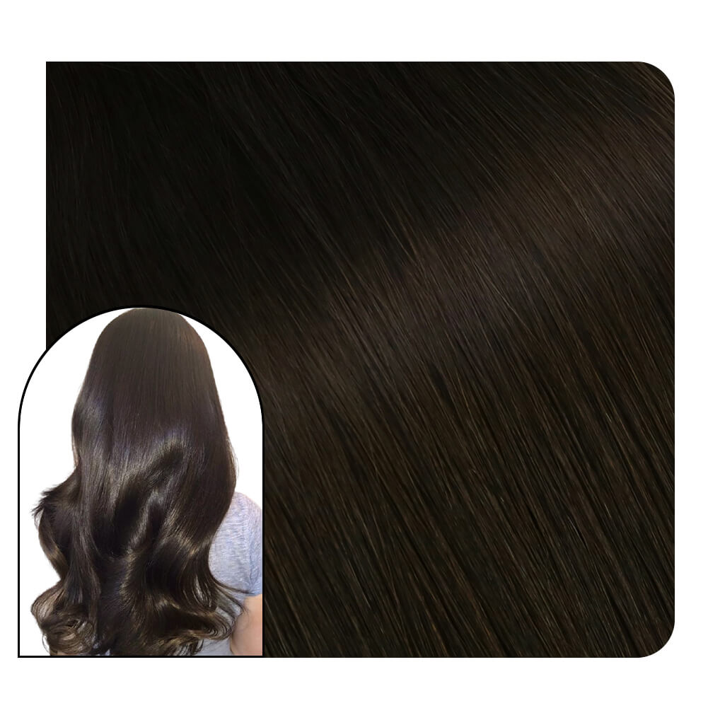 Virgin Hair Pre Bonded Hair Extensions Darkest Brown I Tip Hair #2