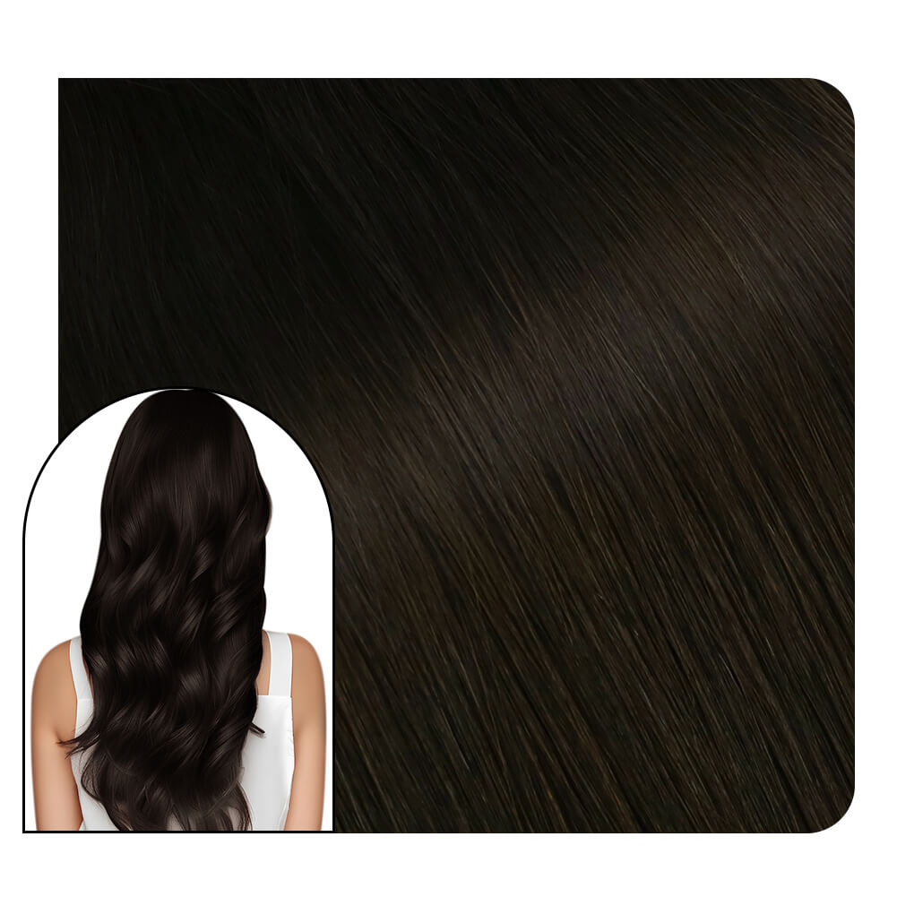 virgin hair flat silk weft extensions #2