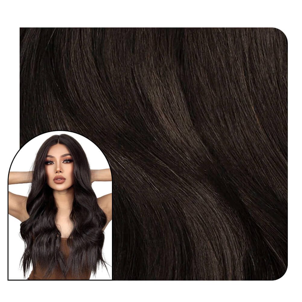 [Pre-sale][Virgin+] Wavy Hair Extensions Injection Tape in Hair Darkest Brown 10Pcs #2