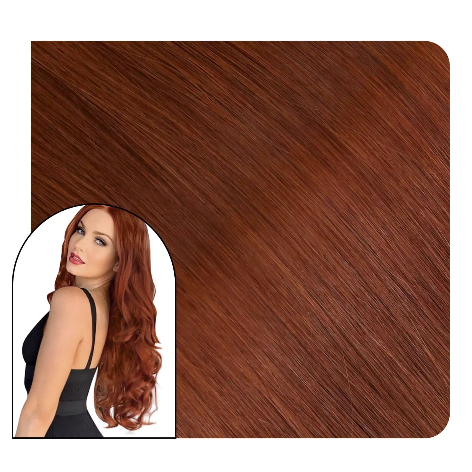 Invisible Tape in Human Hair Extension Virgin Hair Copper Color