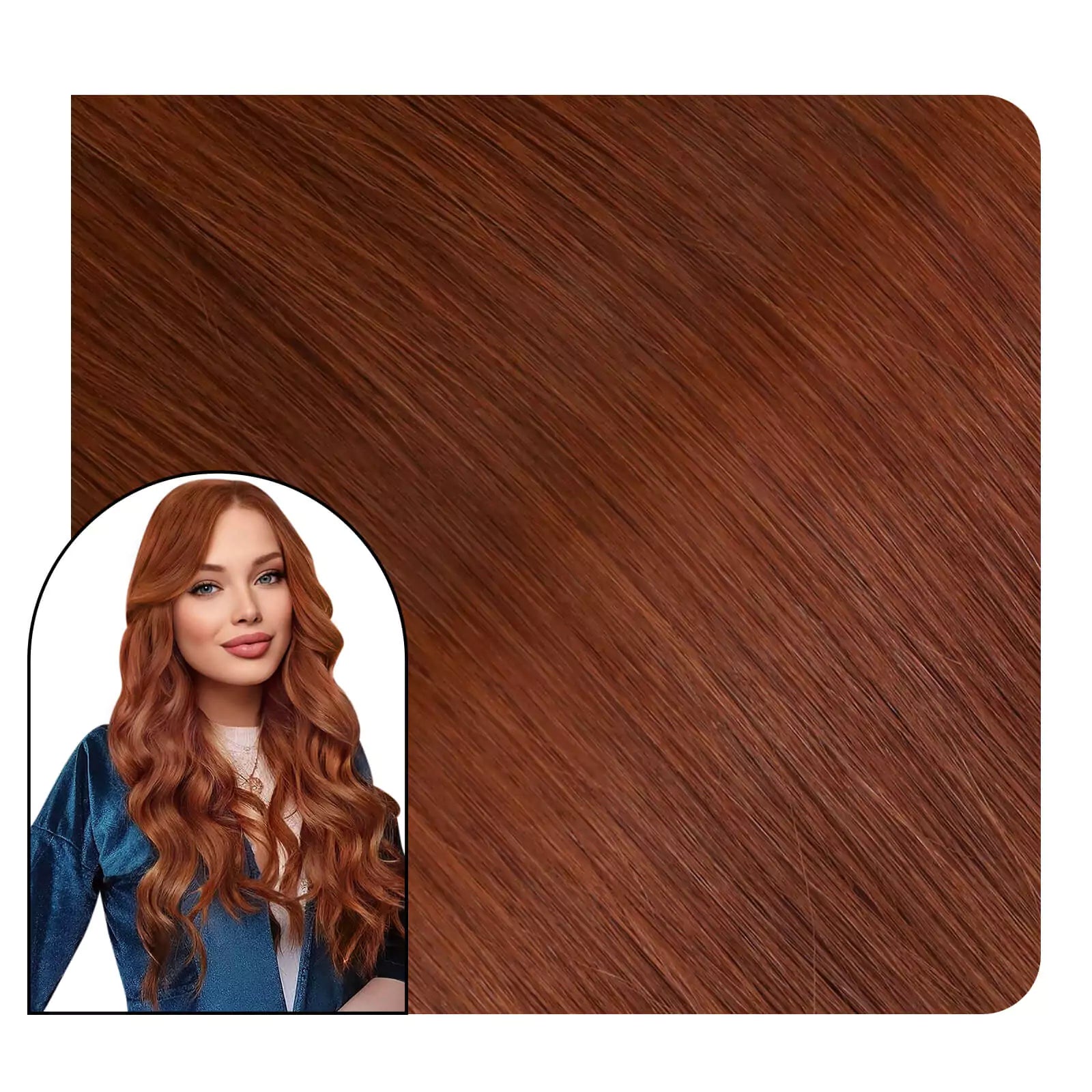tape hair extensions human hair copper color
