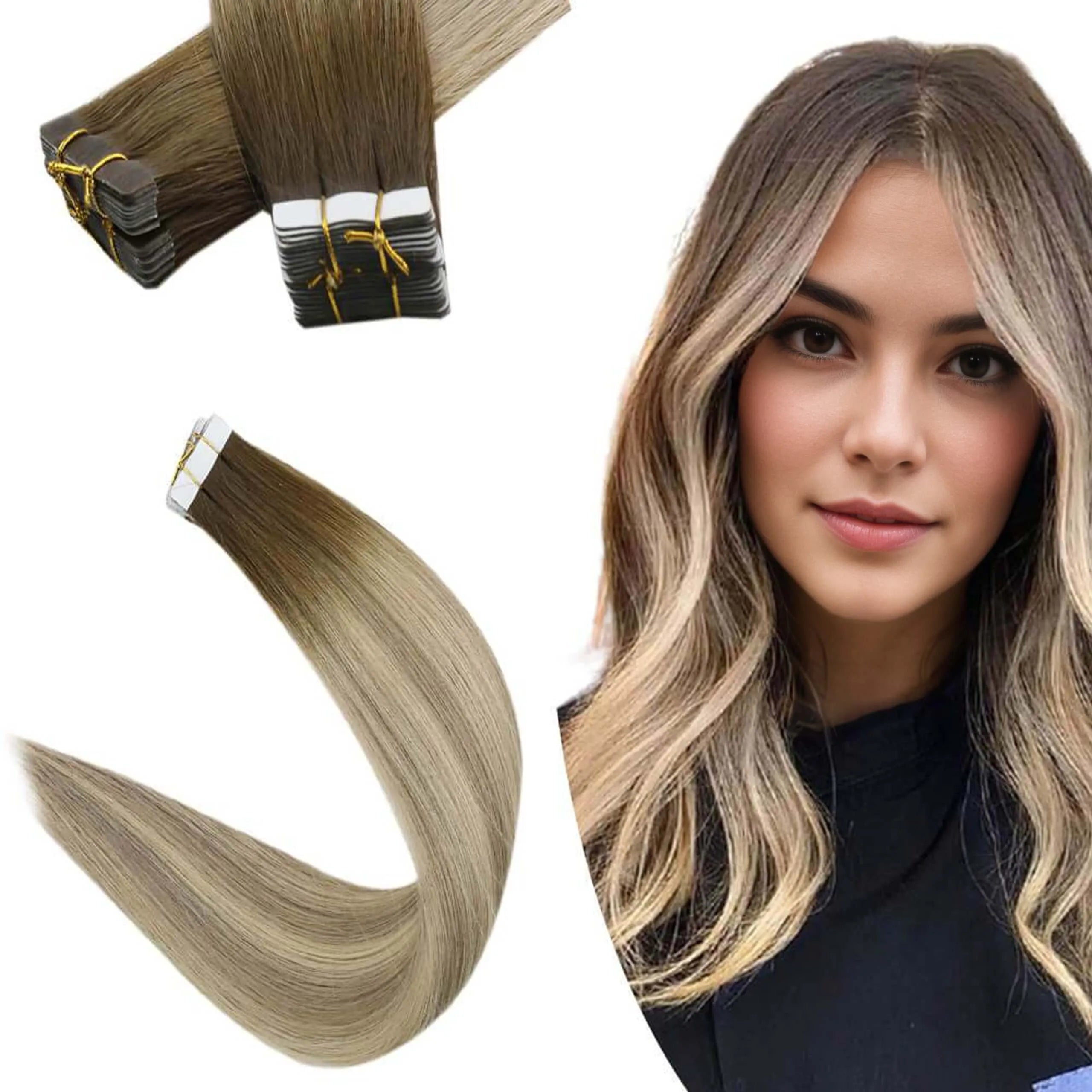 seamless hair extensions tape in human hair