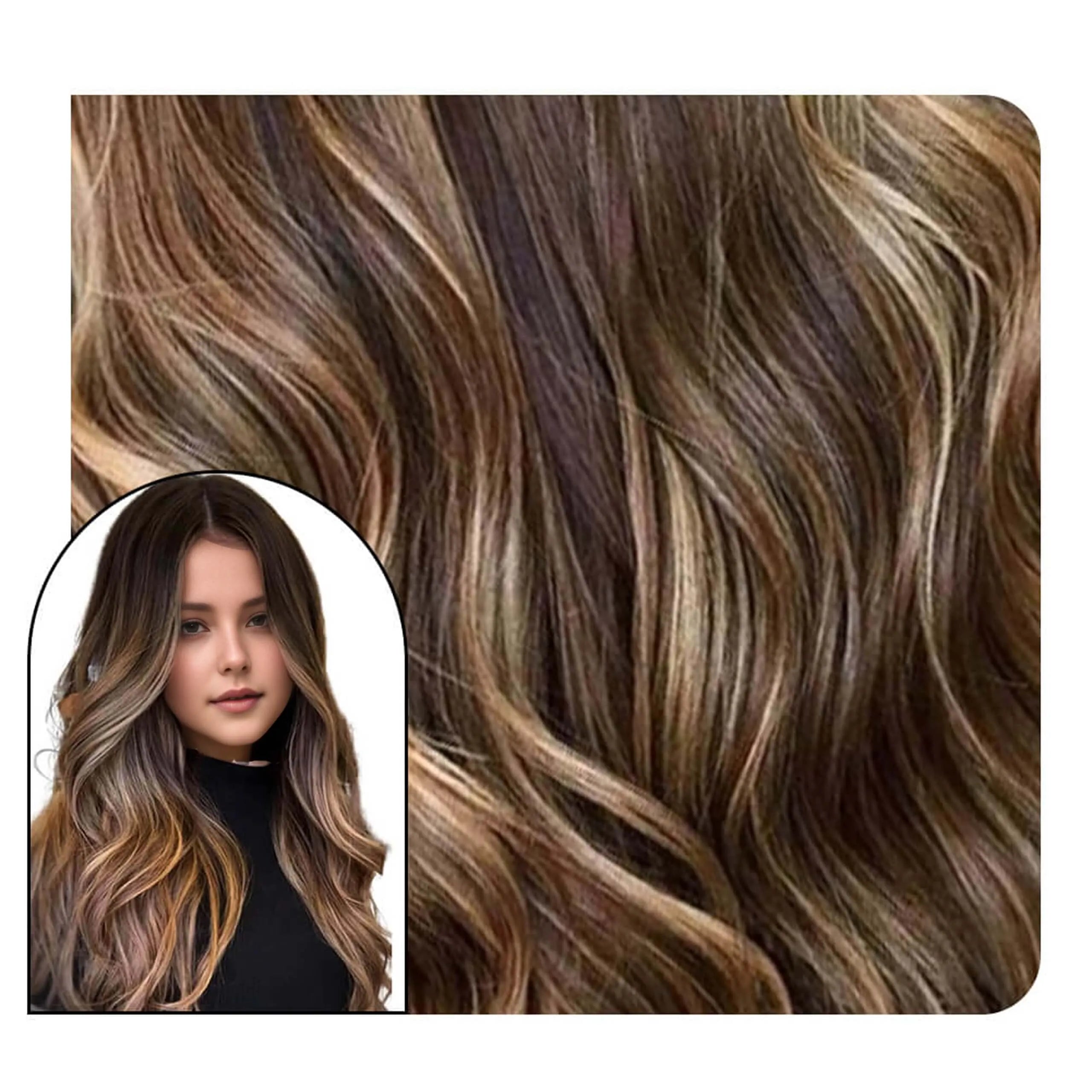 Balayage Body Wave Tape in Virgin Human Hair Extensions 4/27/4