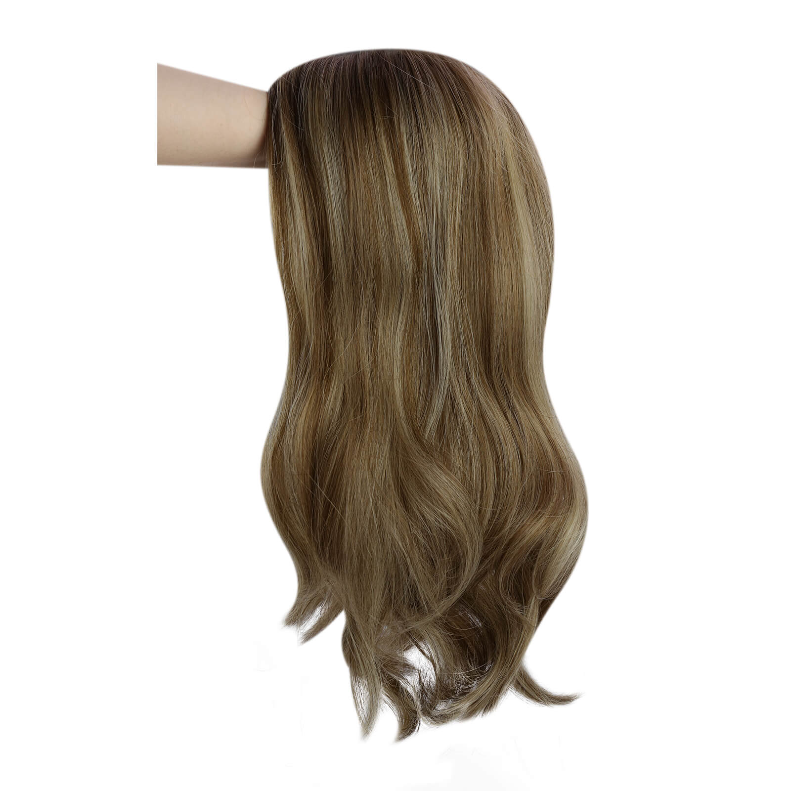 [Double Drawn][Virgin Hair] Human Hair Toppers Double Drawn Balayage Color Natural Wavy #4/10/20