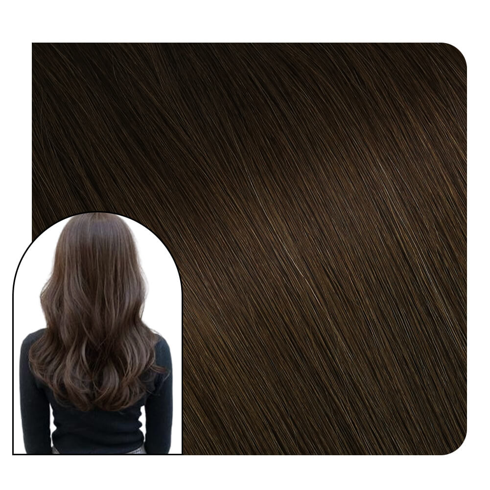 [Virgin+] Dark Brown Virgin Hair Keratin Hair Natural I Tip Hair Extensions #4