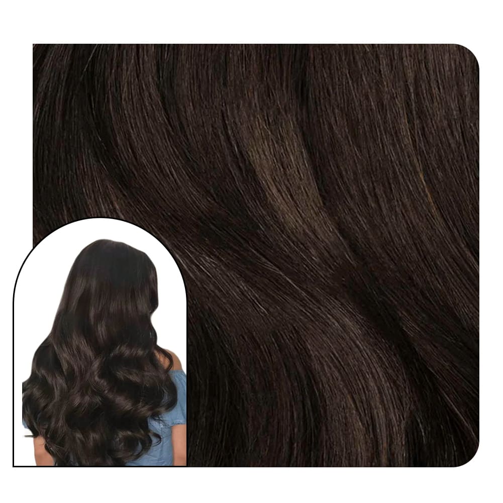[Pre-sale] Body Wave Tape in Remy Human Hair Extensions Dark Brown Adhesive Hair #4