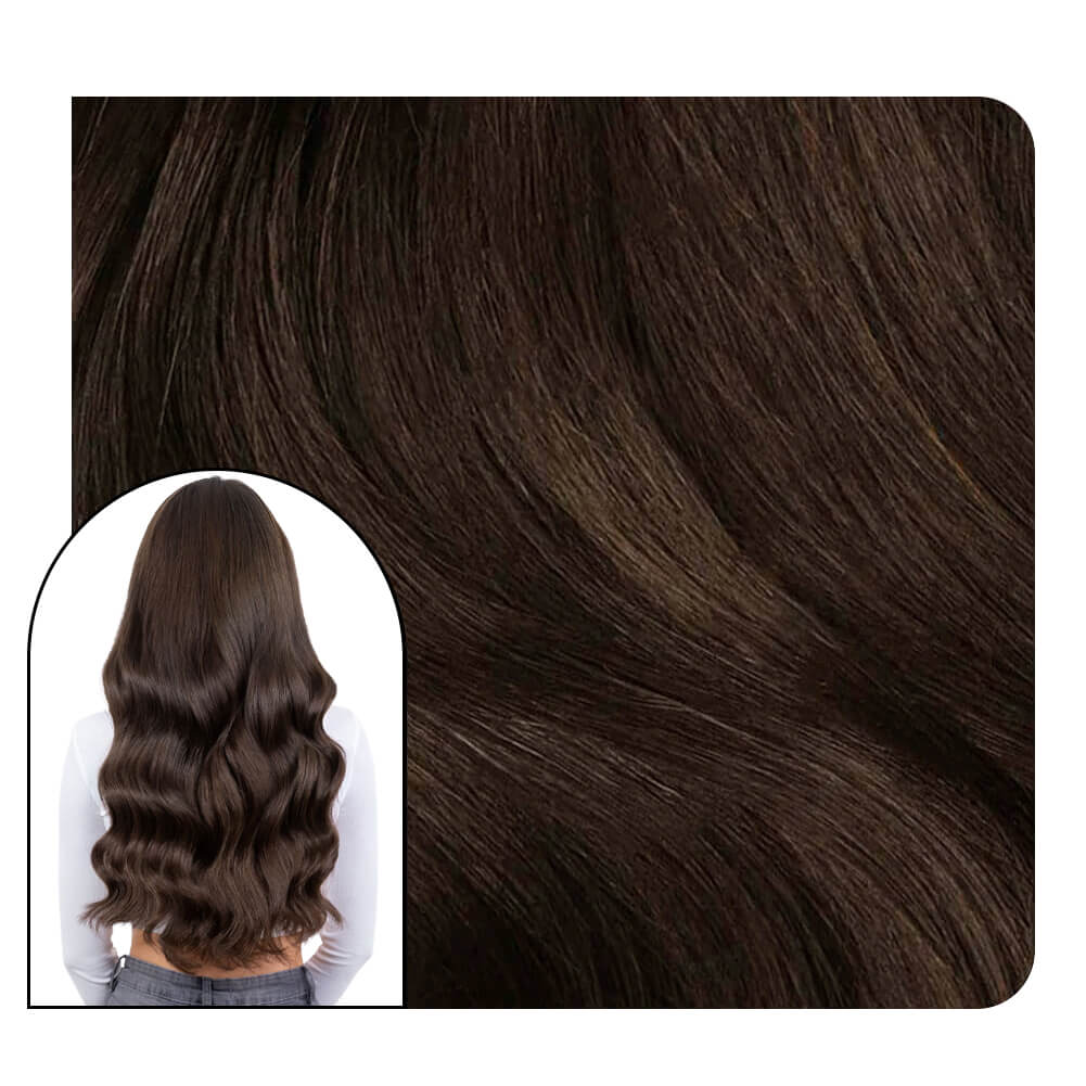  Invisible Wavy Injection Tape in Hair Extensions Dark Brown