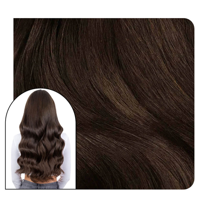 Invisible Wavy Injection Tape in Hair Extensions Dark Brown