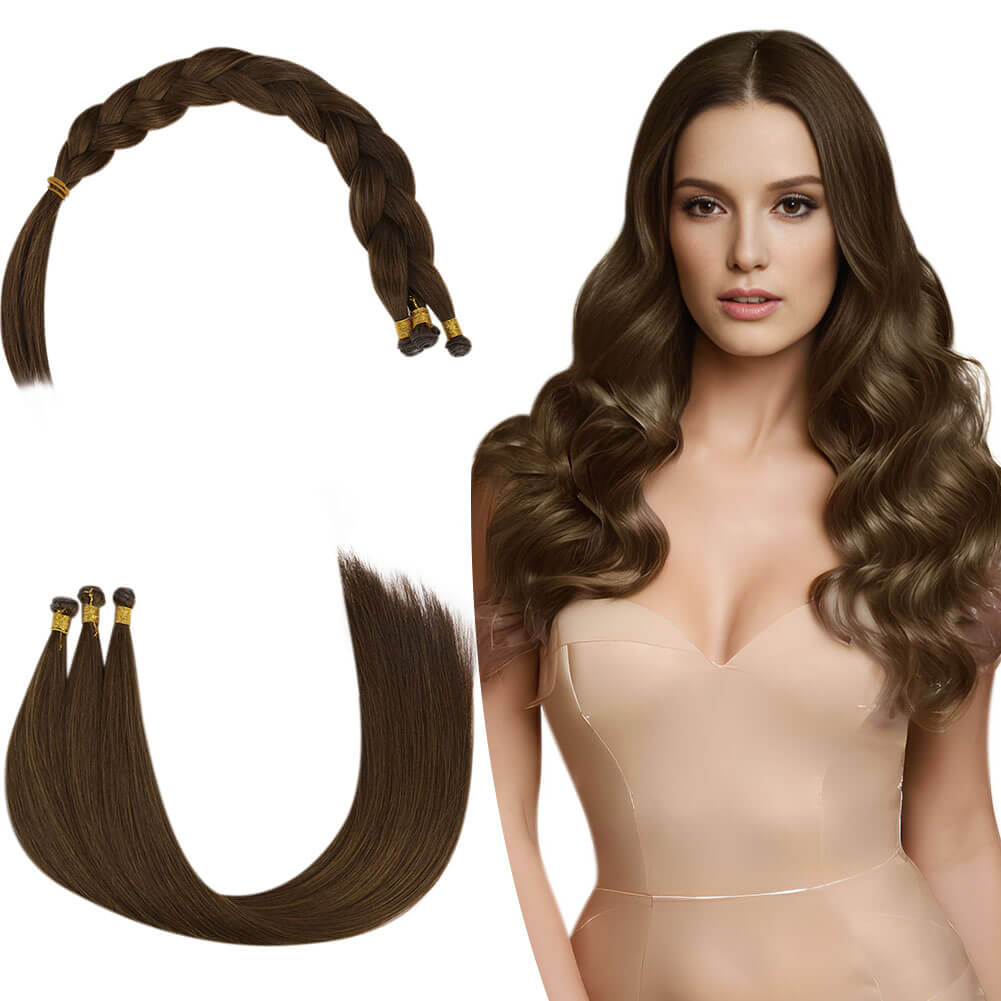 Hair Weave Style Sew in Dark Brown Genius Weft Extensions 4