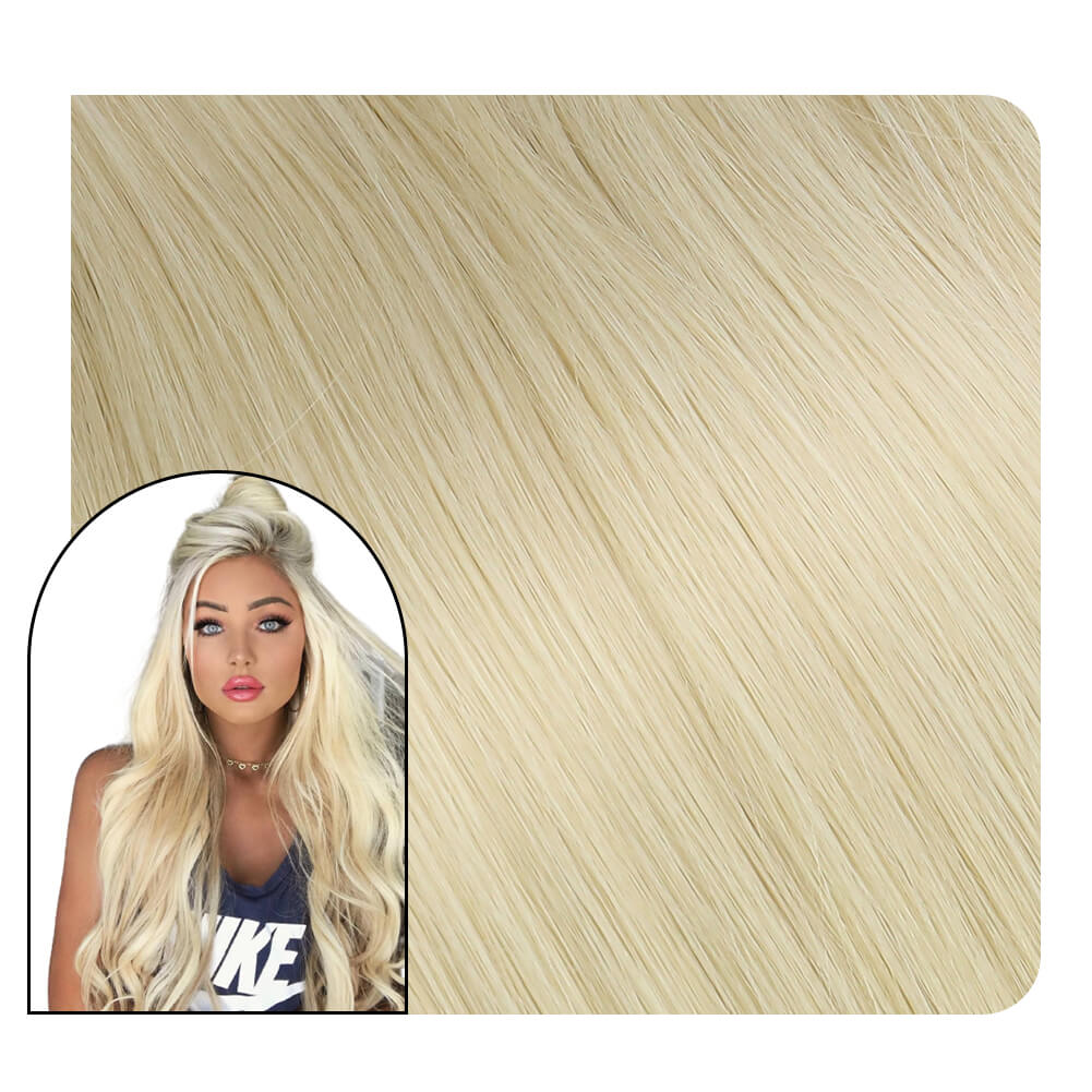 platinum blonde weft hair extensions #60