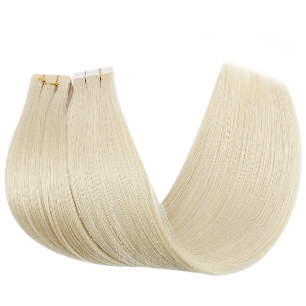 best quality tape in hair extensions platinum blonde