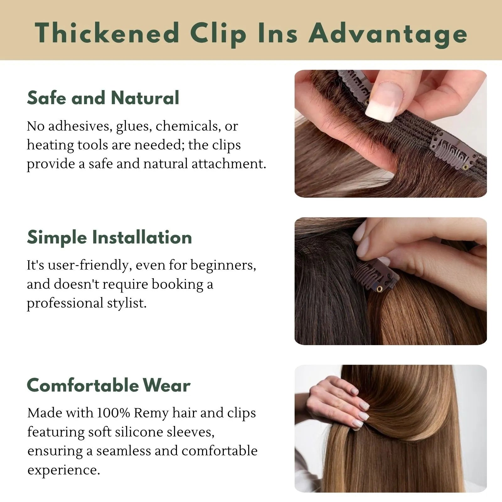 7pcs thickened clip in hair extensions advantage
