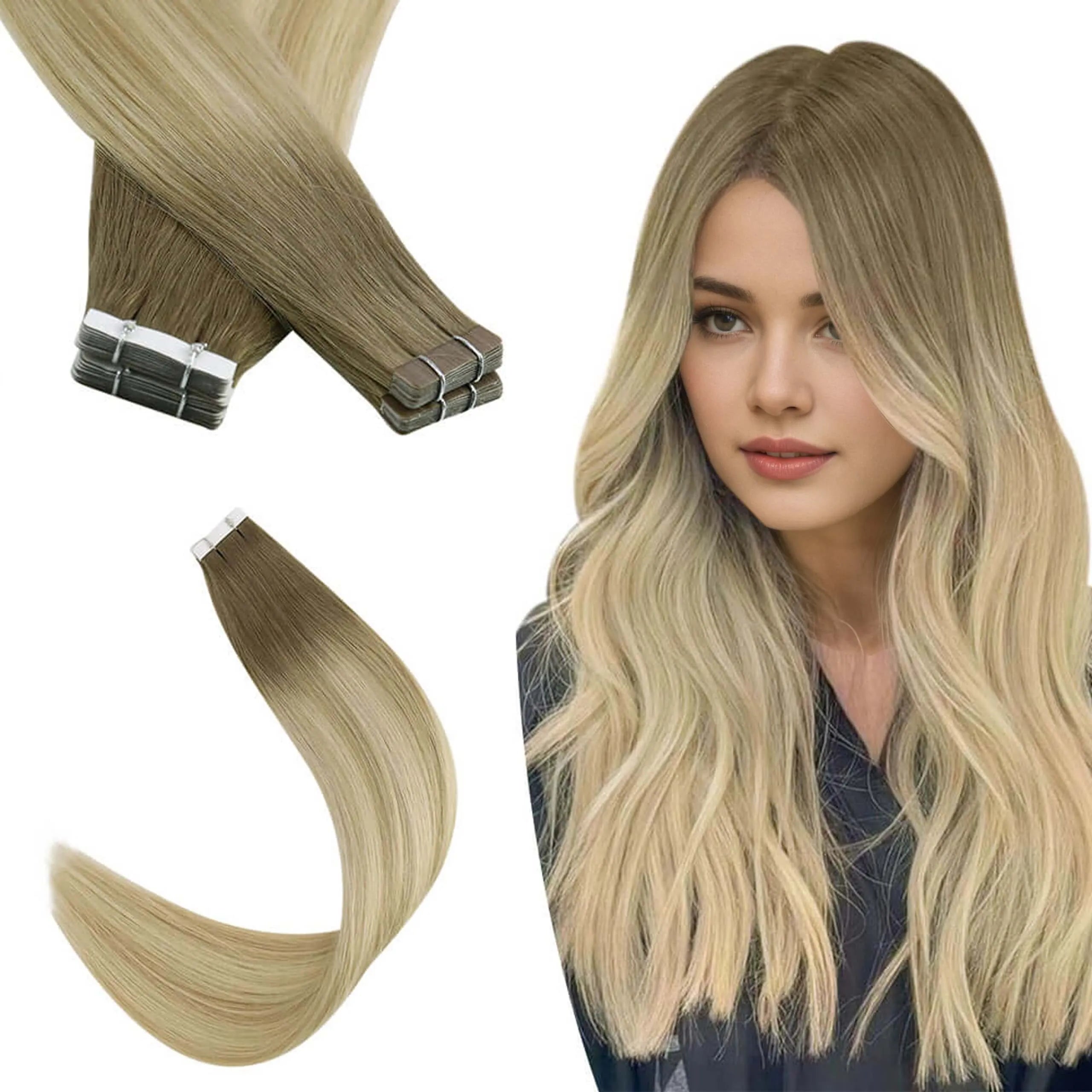 Balayage Invisible Tape in Extensions Human Hair For Women 8/27/60