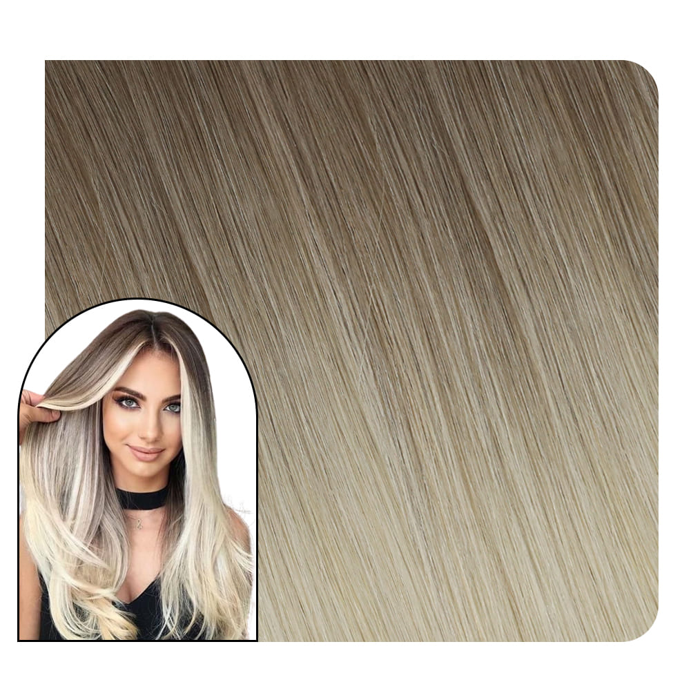 Hair Extensions Bundle Hair Brown Mixed Platinum Blonde Color #8/60