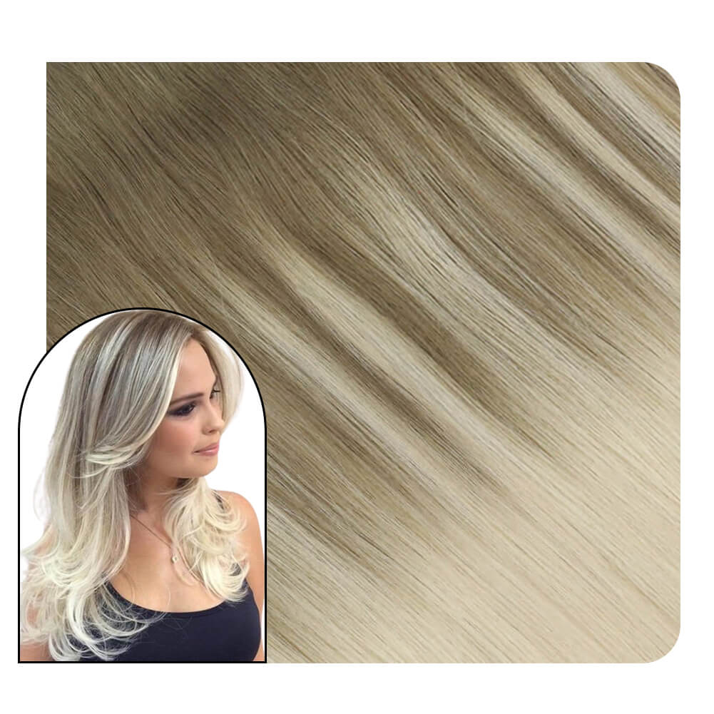  Seamless Inject Tape in Hair Extensions Virgin Blonde Hair
