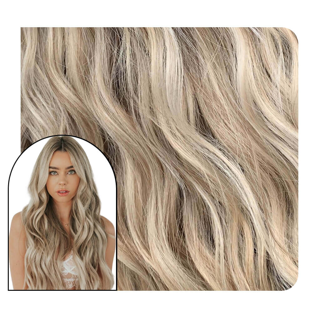 Wavy Injected Tape in Extensions Human Hair Balayage