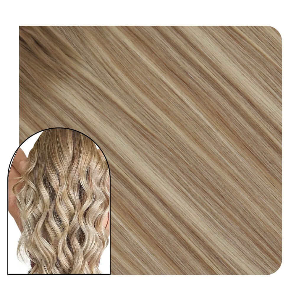 Micro Loop Bead Hair Extensions Blonde Balayage Color #9A/60 -Ugeat