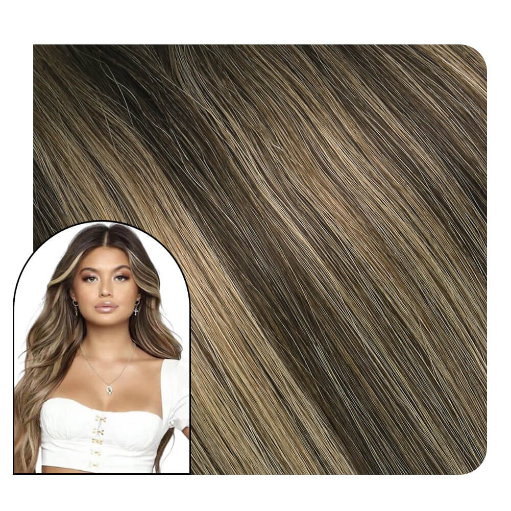[Virgin+] Sew in Hair Extensions 100% Human Hair Bundles Balayage Color #BM