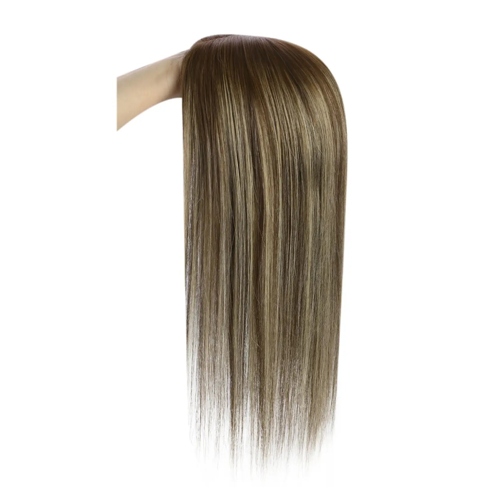 Balayage Ombre Brown Blonde Hair Clip On Human Hair Topper For women