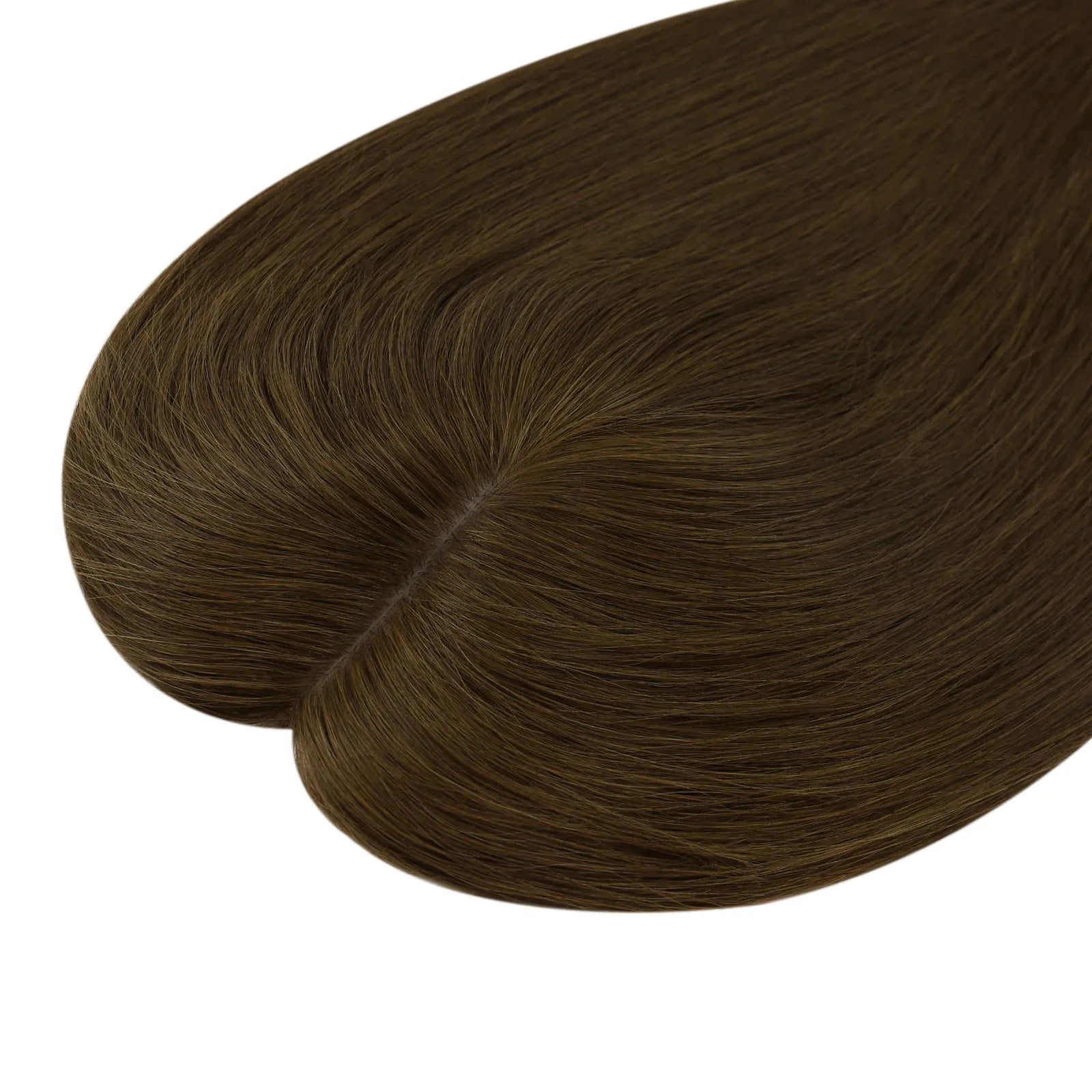 [Pre-sale] Fishnet Base Human Hair Toppers Dark Brown Clip On Hair Extension Topper Medium Brown #4