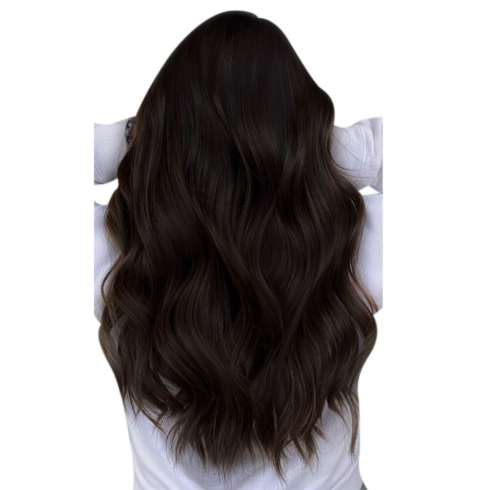 [Pre-sale][Virgin+] Hair Beach Weave Style Sew in Darkest Brown Hybrid Weft Extensions #2