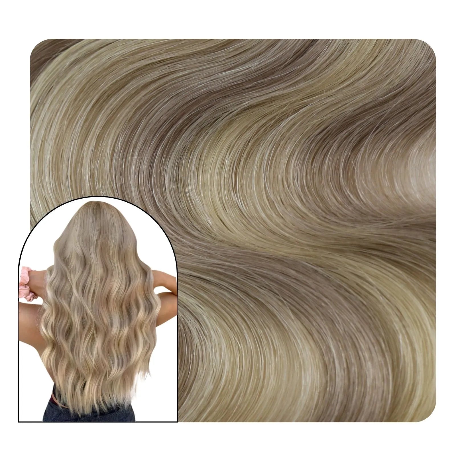 [Pre-sale][Virgin+] Human Hair Beach Weave Virgin Genius Weft Extensions Highlight #19A/60