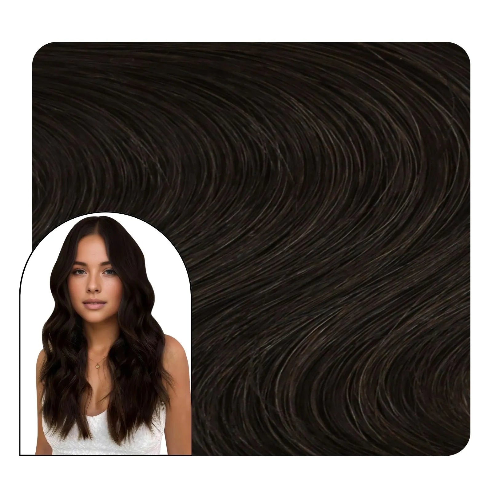 invisible genius weft hair extensions dark brown hair